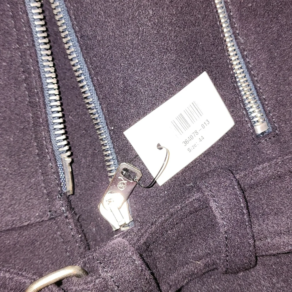 ALEXANDER MCQUEEN NWT MCQ NAVY WOOL STRUCTURED PEPLUM MOTO LINED PEA COAT … - Picture 4 of 12